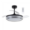 Ventilador de lâmina dobrável Messina Black CCT Dim LED (72W) 1