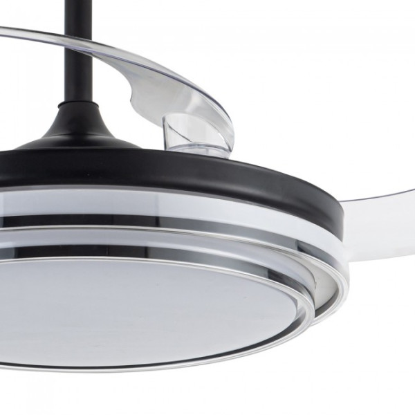 Ventilador LED aspas plegables Mesina Negro CCT Dim (72W) M 3