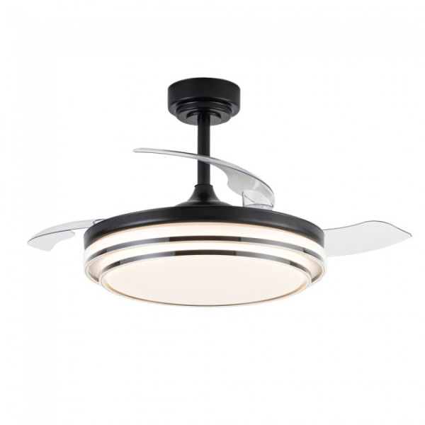 Ventilador de lâmina dobrável Messina Black CCT Dim LED (72W) M 5