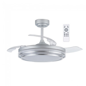 Ventilador de lâmina dobrável Messina Silver CCT Dim LED (72W) H
