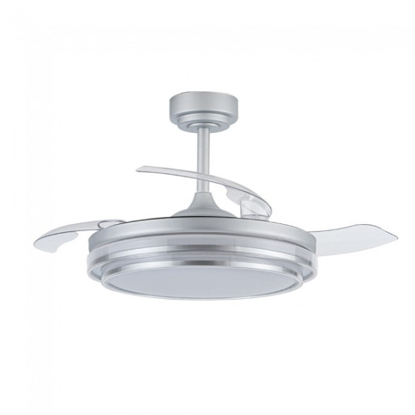 Ventilador de lâmina dobrável Messina Silver CCT Dim LED (72W) M 4