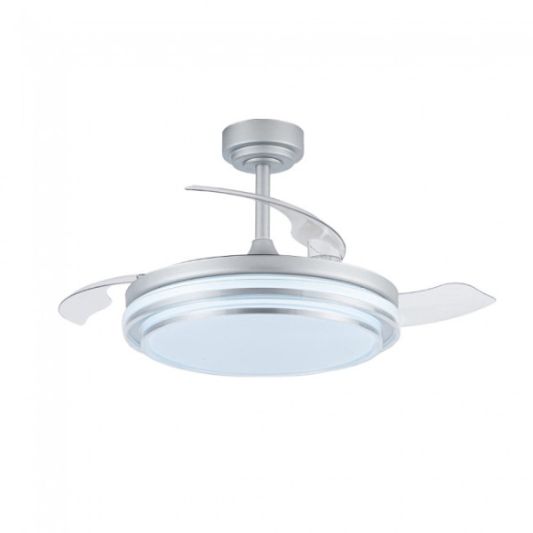 Ventilador de lâmina dobrável Messina Silver CCT Dim LED (72W) M 5