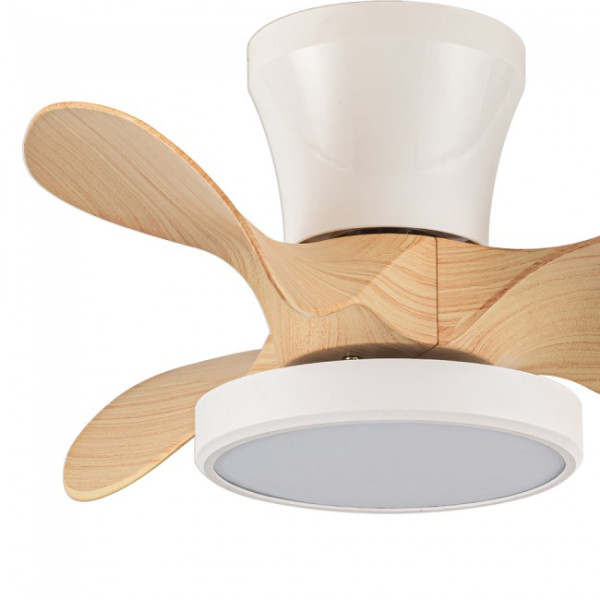 Ventoinha de Teto LED Merial Branco+Faia CCT Dim (20W) M 3