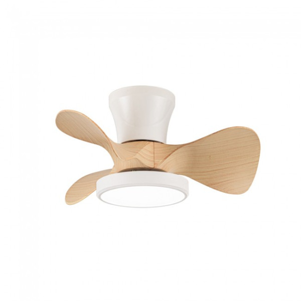 Ventoinha de Teto LED Merial Branco+Faia CCT Dim (20W) M 5