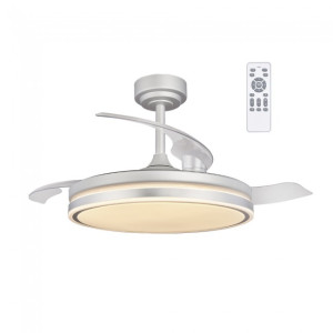 Ventilador LED com pás dobráveis Pearl Grey CCT Dim (72W) H