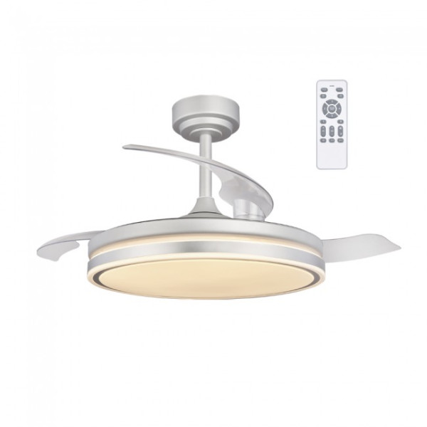 Ventilador LED aspas plegables Perla Gris CCT Dim (72W) M 2