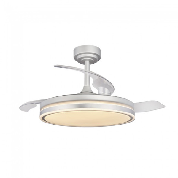 Ventilador LED aspas plegables Perla Gris CCT Dim (72W) M 3