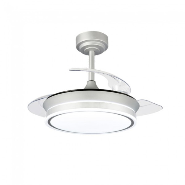 Ventilador LED aspas plegables Perla Mini Gris CCT Dim (46W) M 3