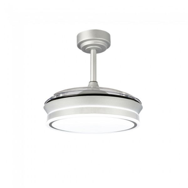 Ventilador LED de lâminas dobráveis Mini Cinza CCT Dim (46W) M 4