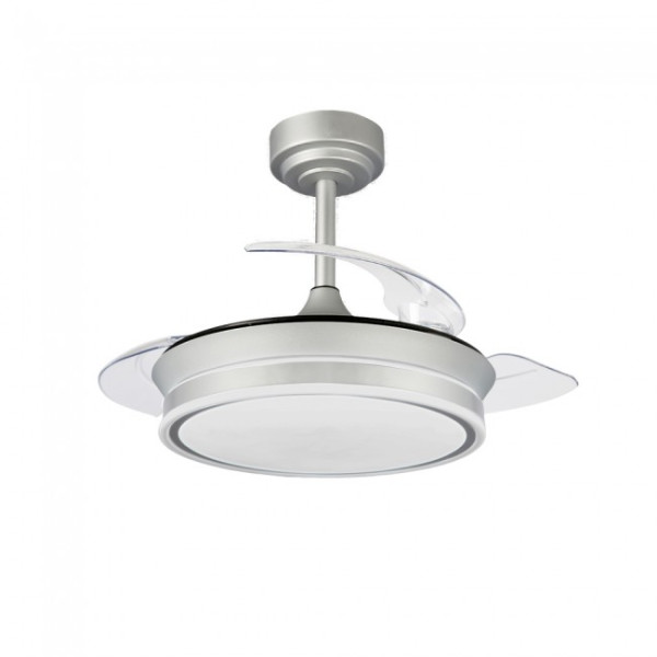 Ventilador LED aspas plegables Perla Mini Gris CCT Dim (46W) M 5