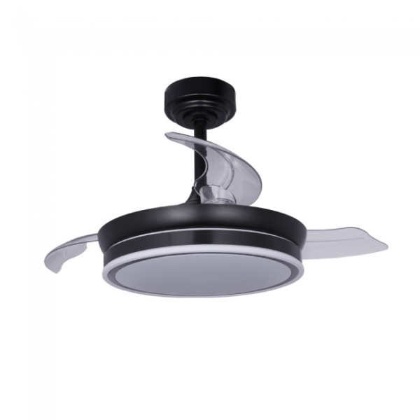 Ventilador LED aspas plegables Perla Mini Negro CCT Dim (46W) M 5