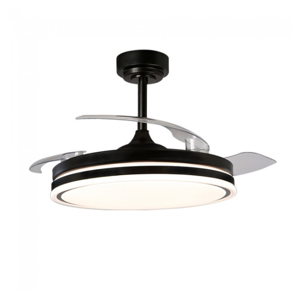 Ventilador LED aspas plegables Perla Negro CCT Dim (72W) M 3