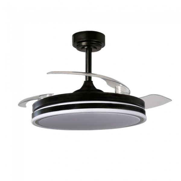 Ventilador LED aspas plegables Perla Negro CCT Dim (72W) M 5