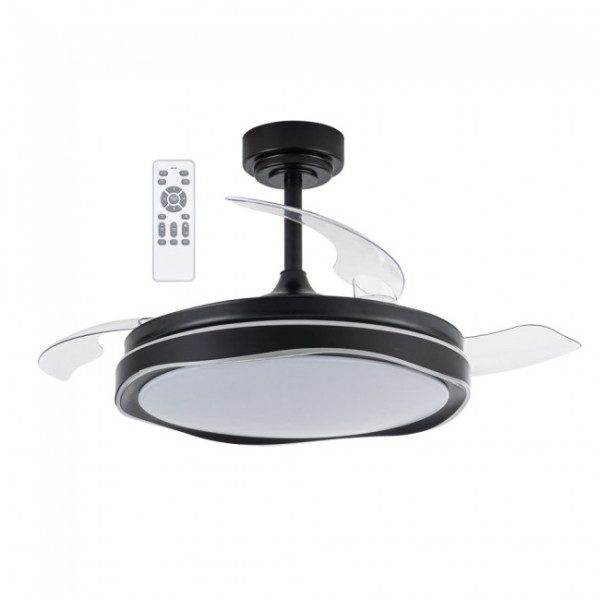 Ventilador LED folhas Goan Negro CCT Dim (72W) M 2