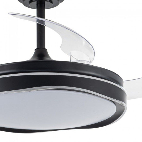 Ventilador LED aspas plegables Goan Negro CCT Dim (72W) M 3