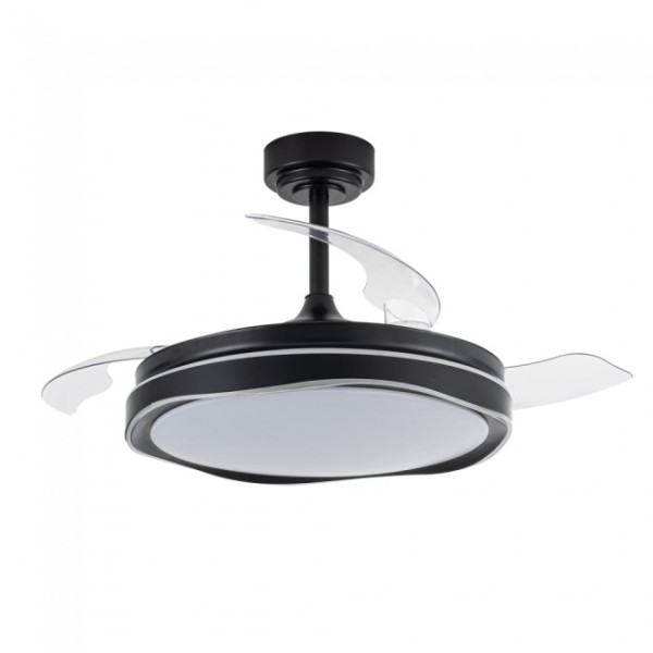 Ventilador LED folhas Goan Negro CCT Dim (72W) M 4