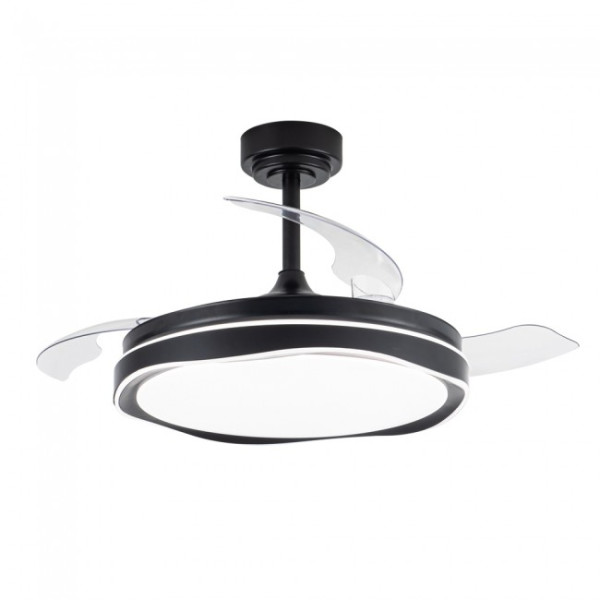 Ventilador LED aspas plegables Goan Negro CCT Dim (72W) M 5