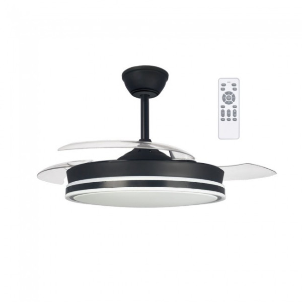 Ventilador LED aspas plegables Surpino Negro CCT Dim (45W) D