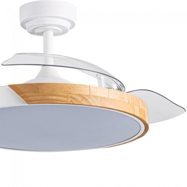 Ventilador LED aspas plegables Terno Blanco CCT Dim (72W) M 5