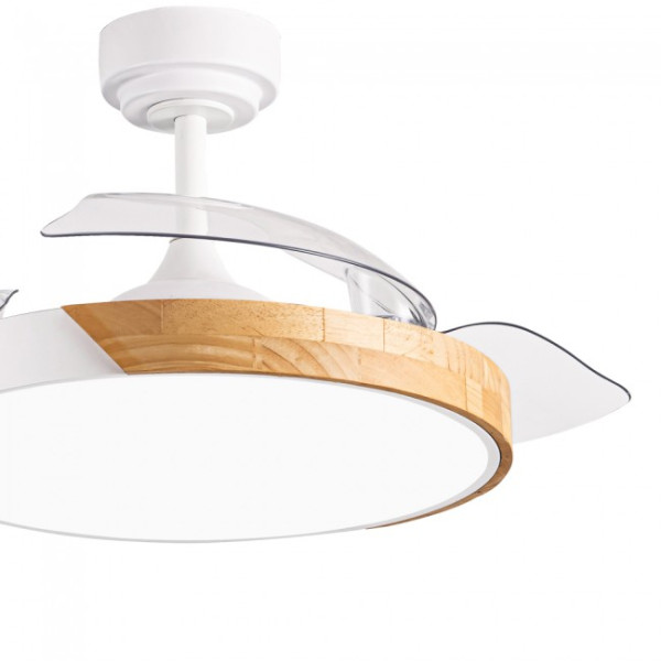 LED ventilador lâminas de dobramento Terno Mini Branco CCT Dim (46W) M 5