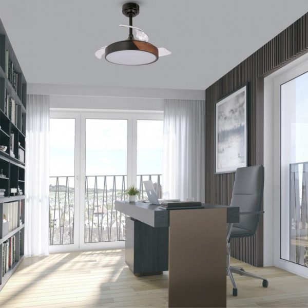 Ventilador LED aspas plegables Terno Mini Negro CCT Dim (46W) M 3