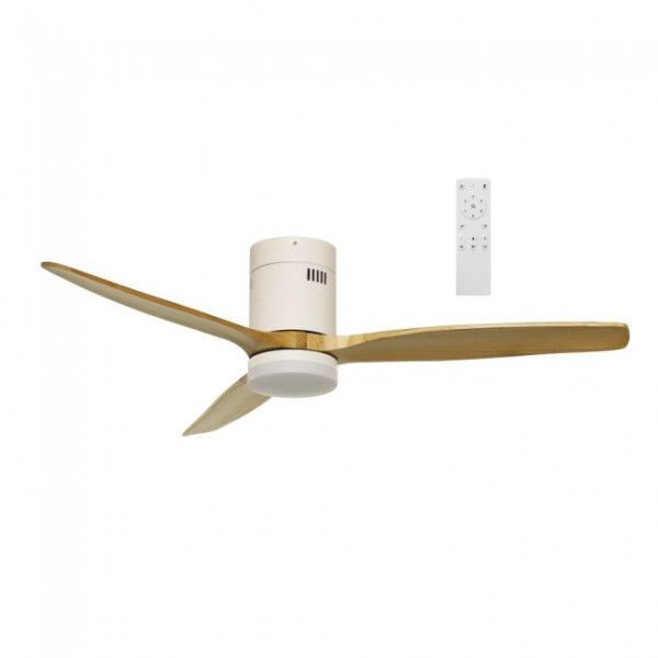 Ventilador de techo LED Won Blanco+Madera CCT (15W) D