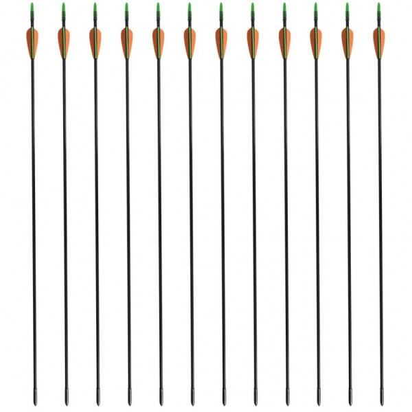 Flechas para arco recurvo padrão 12 pcs 30 0.6 cm fibra de vidro M 3