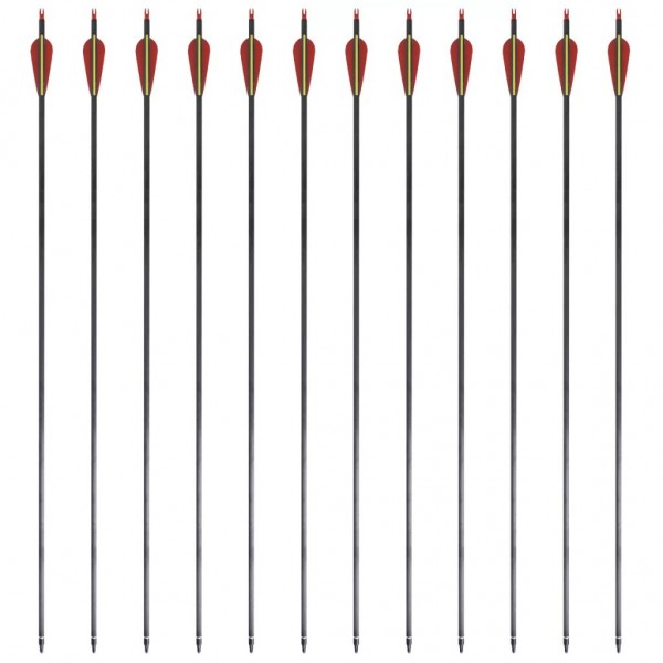 Flechas de carbono para arco recurvo estándar. 30 0.76 cm. 12 pzas M 4