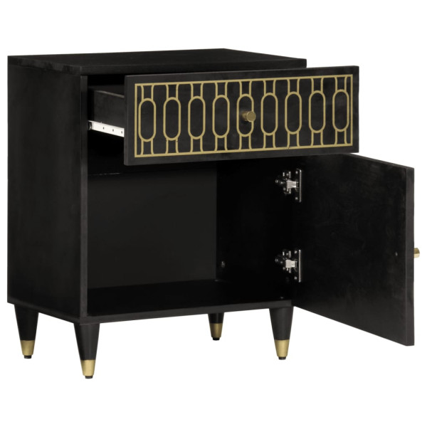 Mesita de noche madera maciza de mango 50x33x60 cm M 2