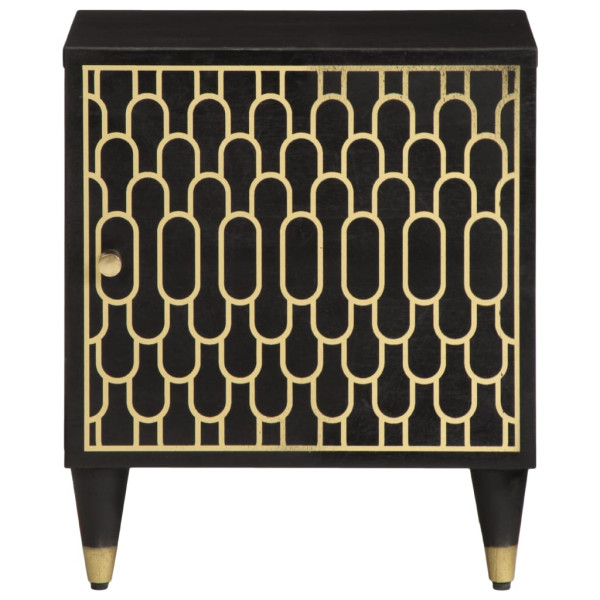 Mesita de noche de madera maciza de mango 40x33x46 cm M 3