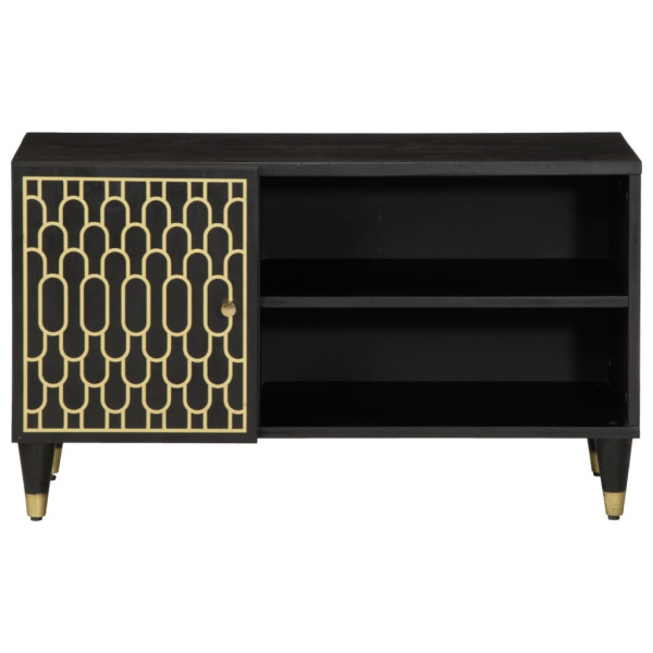 Mueble de TV madera maciza de mango 80x31x46 cm M 3