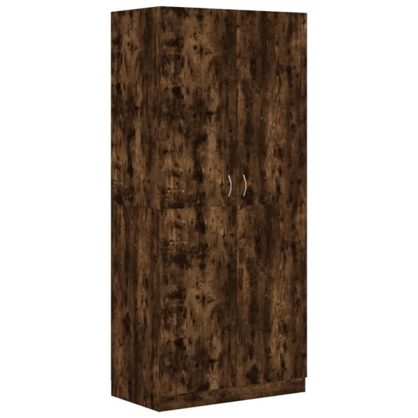 Armario madera contrachapada color roble ahumado 90x52x200 cm M 2