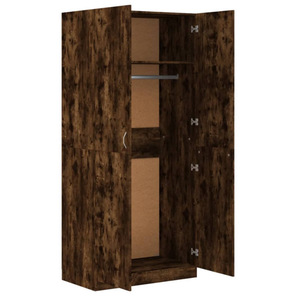Armario madera contrachapada color roble ahumado 90x52x200 cm M 5