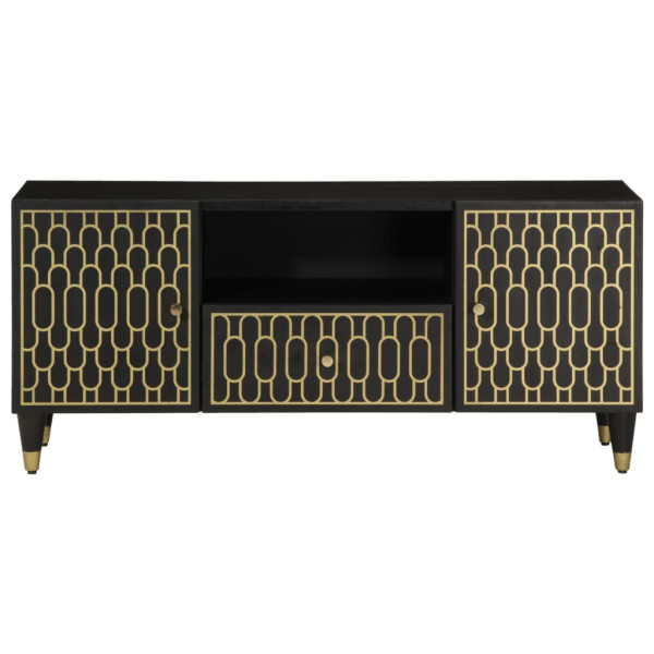 Mueble de TV madera maciza de mango 105x33x46 cm M 3