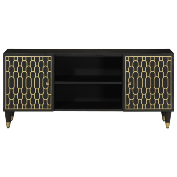 Mueble de TV madera maciza de mango 105x33x46 cm M 3