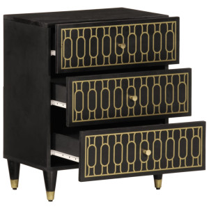 Mesita de noche madera maciza de mango 50x33x60 cm H