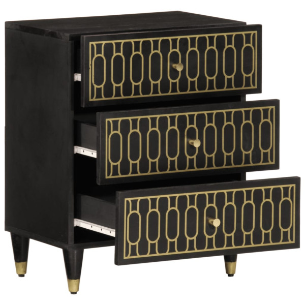 Mesita de noche madera maciza de mango 50x33x60 cm M 2