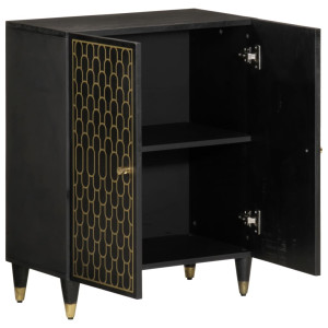 Armario auxiliar madera maciza de mango 60x33x75 cm H