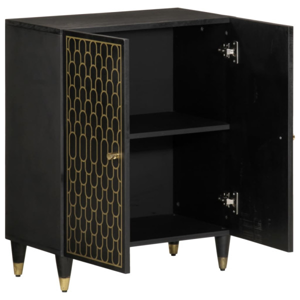 Armario auxiliar madera maciza de mango 60x33x75 cm M 2