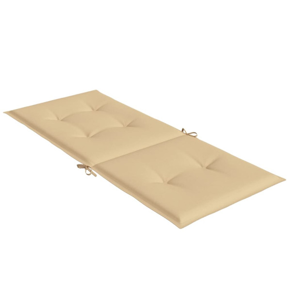 Cojines silla respaldo alto 2 uds tela beige melange 120x50x4cm M 5
