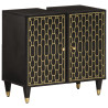 Armario de lavabo para baño madera maciza de mango 62x33x58 cm 1