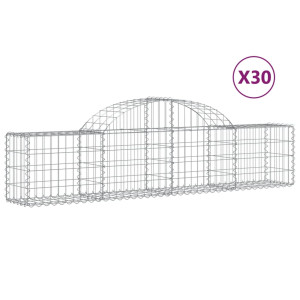 Cestos gabião arqueados 30pcs 200x30x40/60 cm ferro galvanizado H