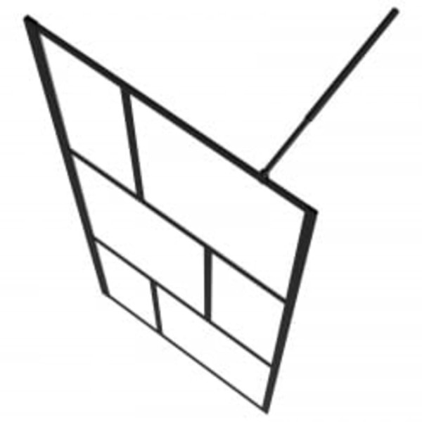 Mampara ducha con estante vidrio ESG y aluminio negro 90x195 cm M 5