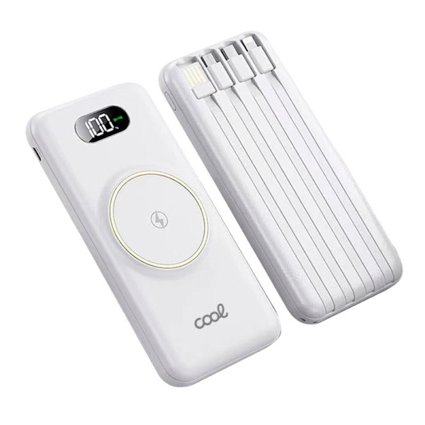 Bateria externa Universal Power Bank 10,000 mAh + Qi Wireless Charge (4 conexões) Branco M 2