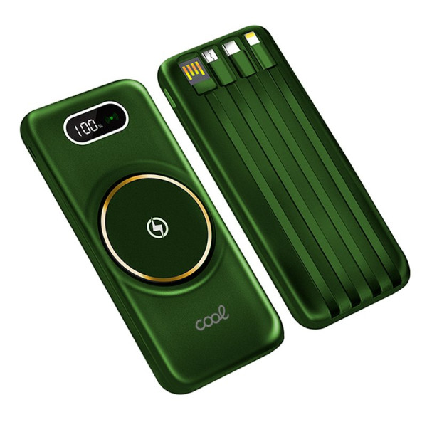 Bateria externa Universal Power Bank 10,000 mAh + Qi Wireless Charge (4 conexões) Verde M 4