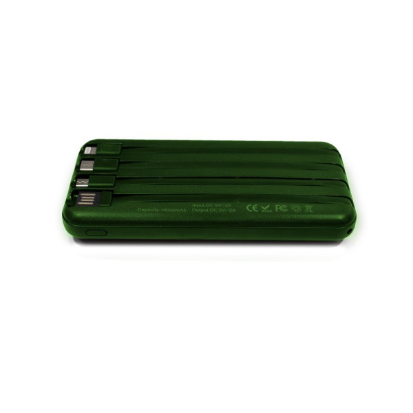 Batería Externa Universal Power Bank 10.000 mAh + Qi Carga Inalámbrica (4 conexiones) Verde M 5