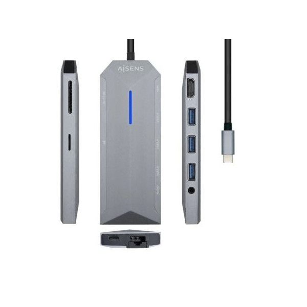 Docking AISENS USB Tipo-C ASUC-9P001-GR gris D