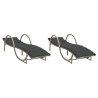 Espreguiçadeiras com almofadões 2 pcs vime PE cinzento-claro 2