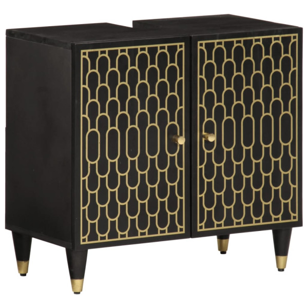 Conjunto de móveis de banheiro 2 peças de madeira de manga sólida M 4