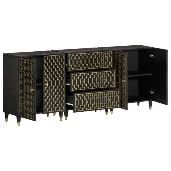 Montagem 3 peças de madeira maciça de manga 60x33x75 cm M 2